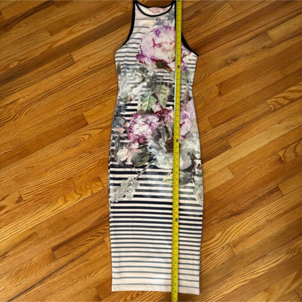Ted Baker London Laya Peony Floral Stripe Midi Dress - Picture 4 of 8